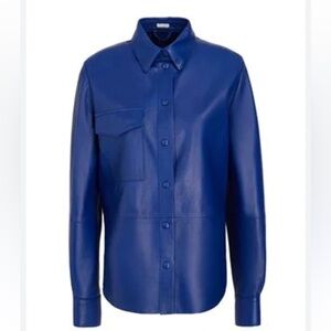8 by YOOX
LEATHER L/SLEEVE OVERSHIRT cobalt Blue size XS